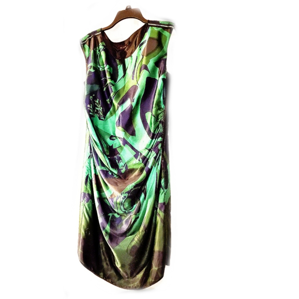 Limited Green & Navy Silk dress